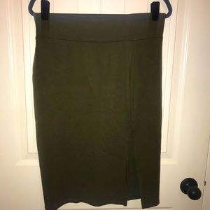 Olive green pencil skirt